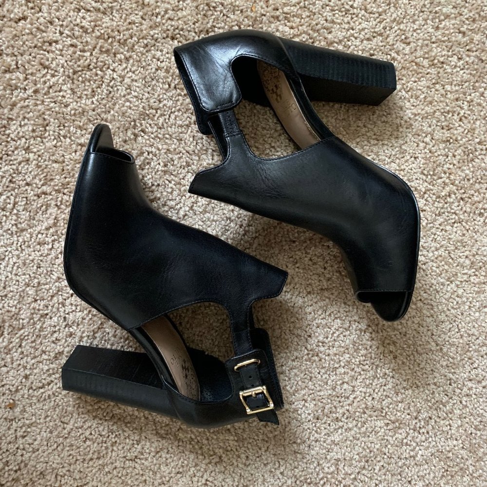 Black Leather Vince Camuto Heels